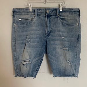 Pacsun Ripped Light Wash Skinny Shorts Size 34